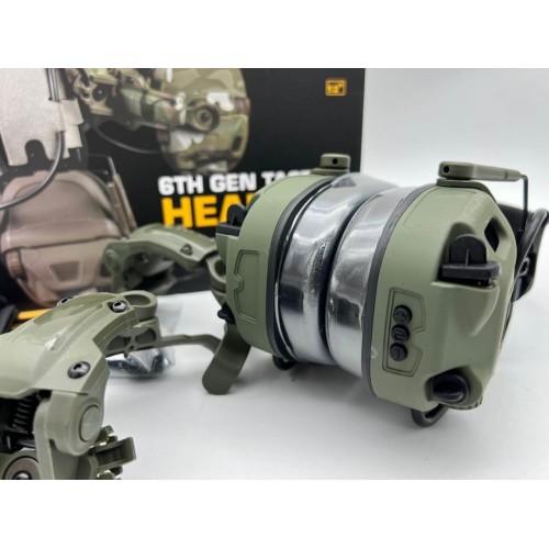 6TH GEN TACTICAL HEADSET тактическая гарнитура, звукосниматель и шумоподавление, активные в Нижнекамске